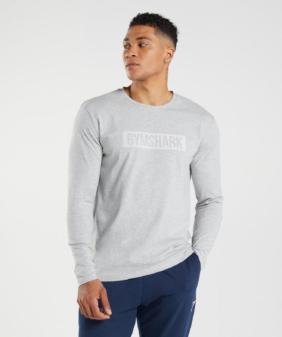 Long Sleeve Męskie Gymshark Block Głęboka Szare | PL 3636JPQ